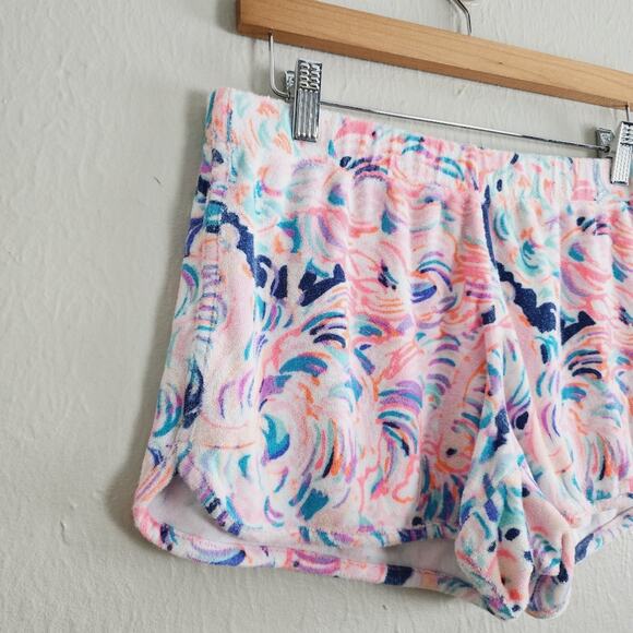 Lilly Pulitzer Head in the Sand Terry Cloth Shorts Pelican Pink S Resort - Picture 3 of 9